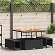 Afuera Living Contemporary Poly Rattan Garden Dining Set in Black
