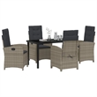 Afuera Living 5 Piece Poly Rattan Garden Dining Set with Cushions in Gray