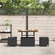 Afuera Living Contemporary Poly Rattan Garden Dining Set in Black