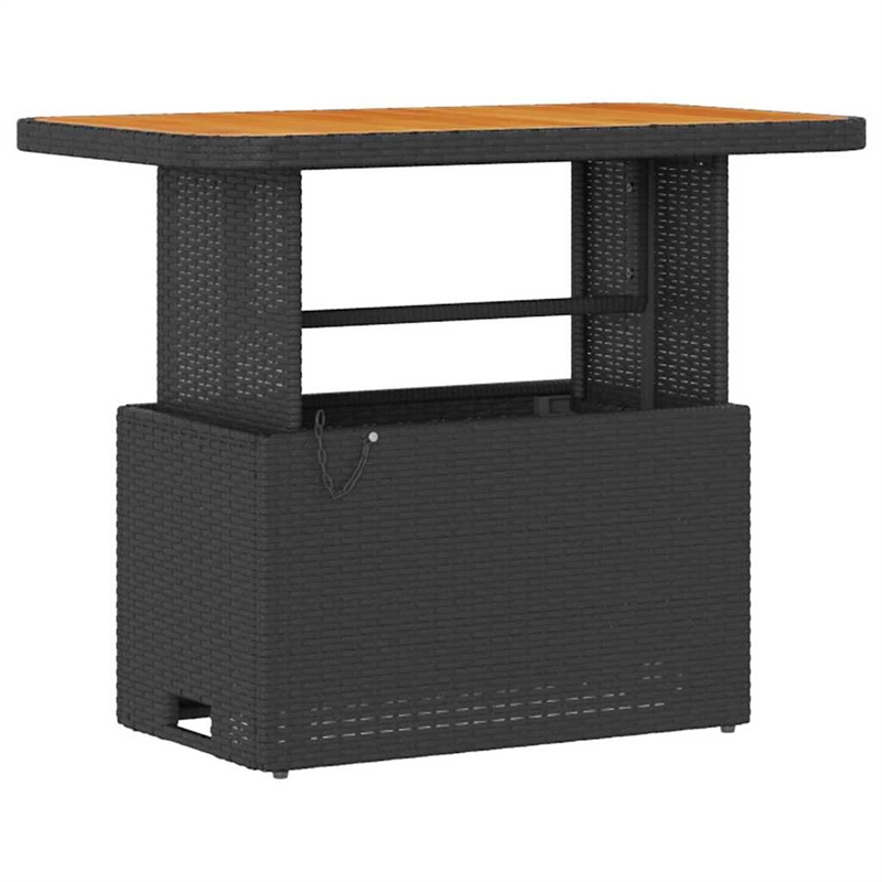 Afuera Living Contemporary Poly Rattan Garden Dining Set in Black