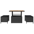 Afuera Living Contemporary Poly Rattan Garden Dining Set in Black