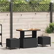 Afuera Living Contemporary Poly Rattan Garden Dining Set in Black
