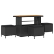 Afuera Living Contemporary Poly Rattan Garden Dining Set in Black