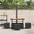 Afuera Living Contemporary Poly Rattan Garden Dining Set in Black
