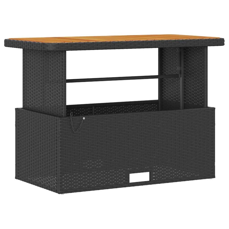 Afuera Living Contemporary Poly Rattan Garden Dining Set in Black