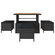 Afuera Living Contemporary Poly Rattan Garden Dining Set in Black