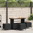 Afuera Living Contemporary Poly Rattan Garden Dining Set in Black