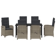 Afuera Living 7 Piece Poly Rattan Garden Dining Set with Cushions in Gray