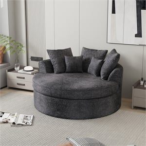 Afuera Living Dark Grey Corduroy Free Install Foam-Filled Compressed Sofa
