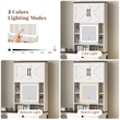 Afuera Living Farmhouse Vanity Set with Sliding Mirror & Storage Stool in White