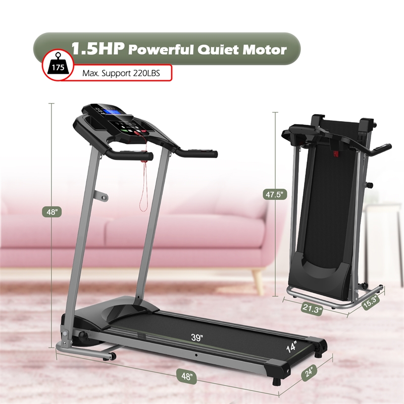 Afuera Living Folding Electric Treadmill with 40