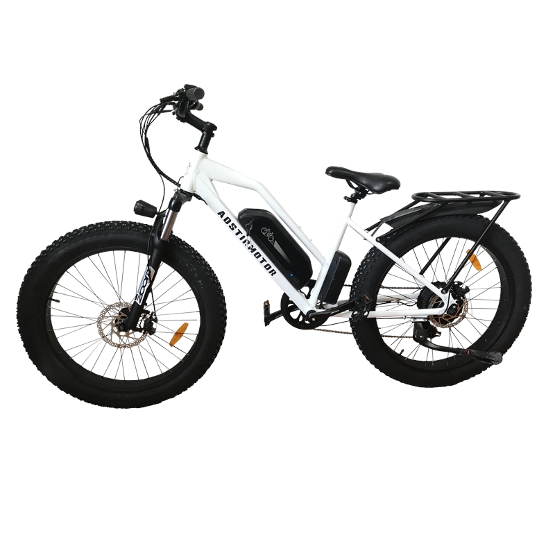 Afuera Living 750W Fat Tire Electric Bike with Removable 48V Battery in White