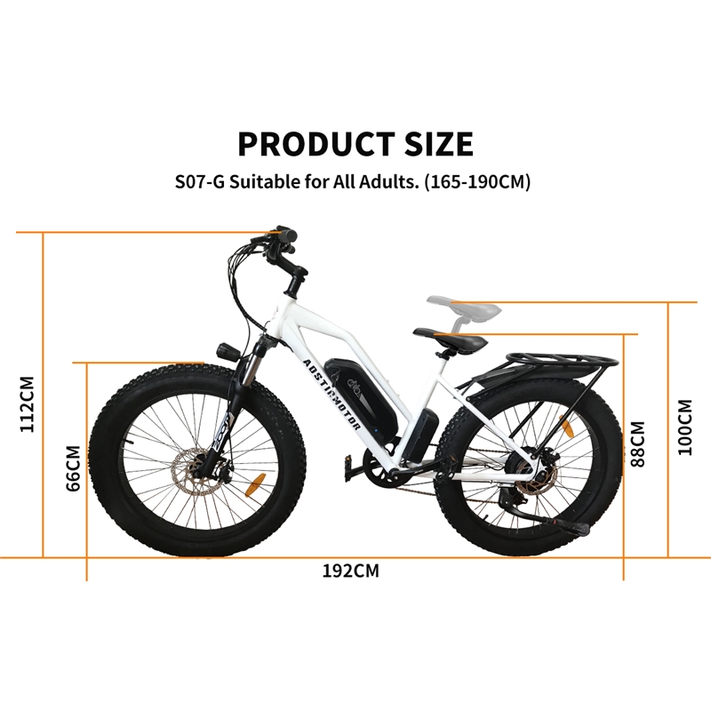 Afuera Living 750W Fat Tire Electric Bike with Removable 48V Battery in White