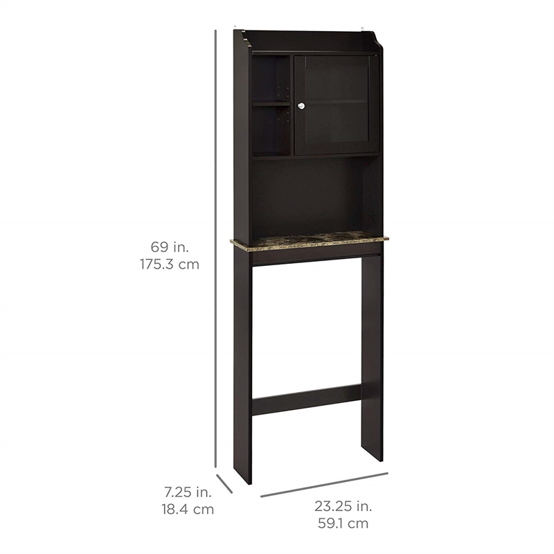Afuera Living Over-The-Toilet Wood Storage Cabinet with Shelves in Espresso