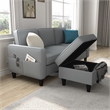 Afuera Living Gray L-Shaped Sectional Sofa with Storage Footstool