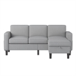 Afuera Living Gray L-Shaped Sectional Sofa with Storage Footstool