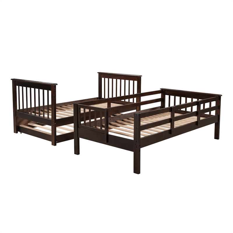 Afuera Living Twin-Over-Twin Bunk Bed with Trundle & Storage Stairs