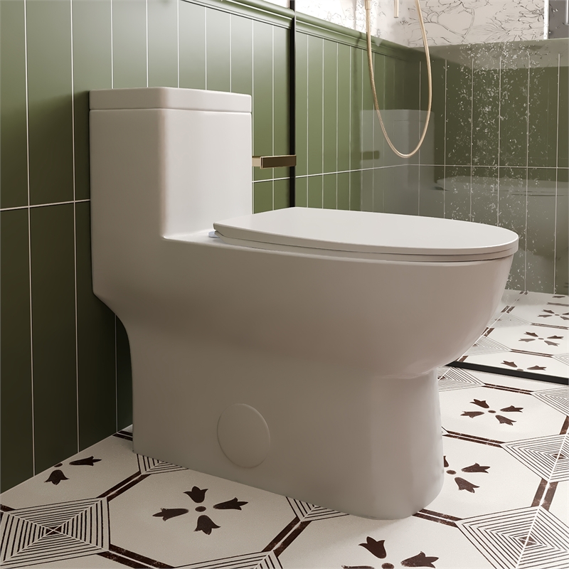 Afuera Living Compact Ceramic Toilet with Dual Flush 27.55Hx13Wx24.8D