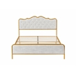 Afuera Living Light Gray Queen Bed with Metal Frame & Solid Wood Ribs