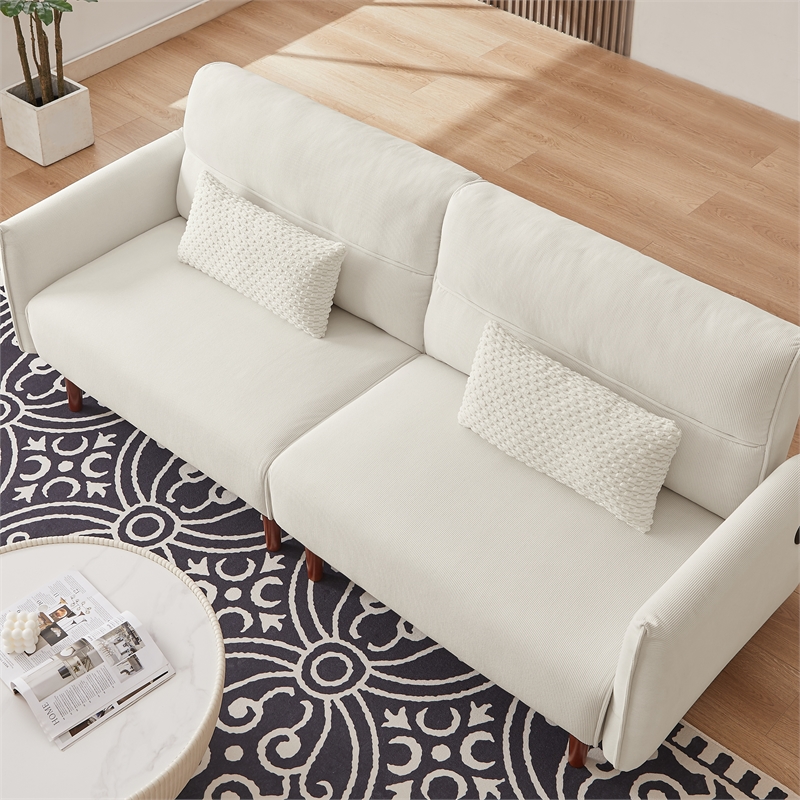 Afuera Living Corduroy Convertible Futon Sofa Bed with USB Port & Pillows