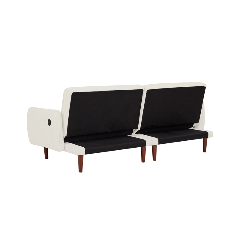 Afuera Living Corduroy Convertible Futon Sofa Bed with USB Port & Pillows