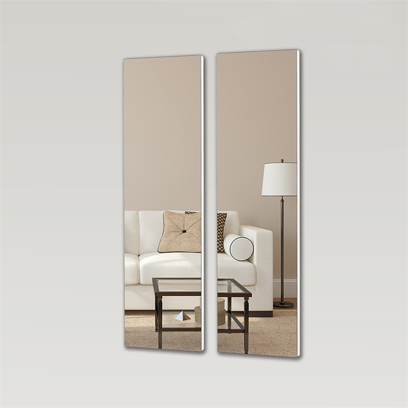 Afuera Living Frameless Accent Wall Mirror Set of 2 at 33.07Hx9.57W Inches