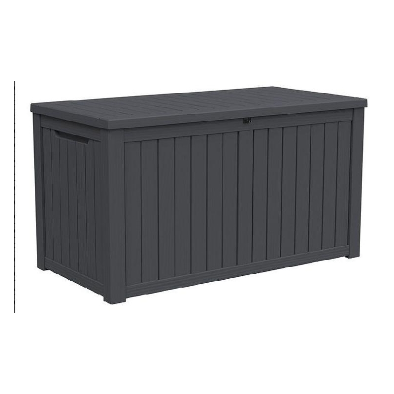 Afuera Living 180-Gallon Weatherproof Outdoor Storage Box in Black Woodgrain