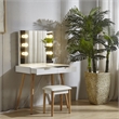 Afuera Living Solid Wood Vanity Table with LED Mirror & USB & Socket 32x30