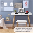 Afuera Living Solid Wood Vanity Table with LED Mirror & USB & Socket 32x30