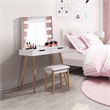 Afuera Living Solid Wood Vanity Table with LED Mirror & USB & Socket 32x30