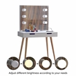 Afuera Living Solid Wood Vanity Table with LED Mirror & USB & Socket 32x30