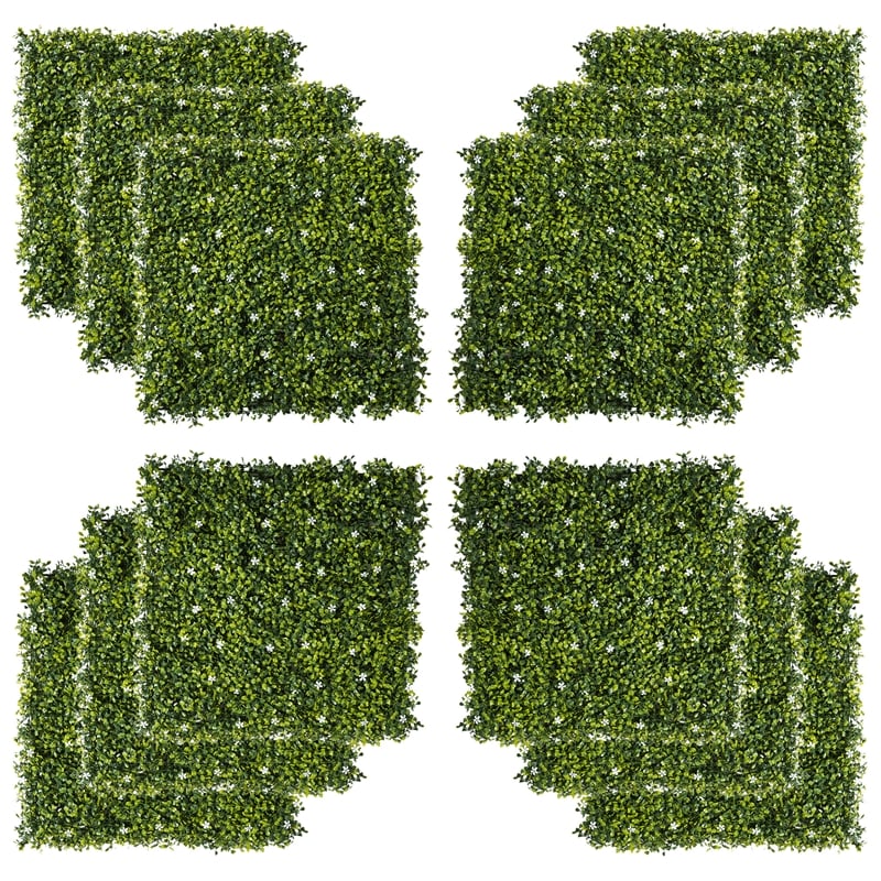 Afuera Living 12-Pack Artificial Grass Wall Panels 33 Sq Ft Indoor & Outdoor