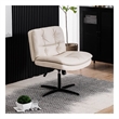Afuera Living Armless Leather Swivel Office Chair with 5-Inch Adjustable Height