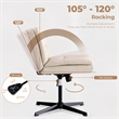 Afuera Living Armless Leather Swivel Office Chair with 5-Inch Adjustable Height