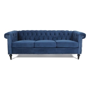 Afuera Living 83.5&quot Traditional 3-Seater Sofa with Tufting & Nailhead Accents