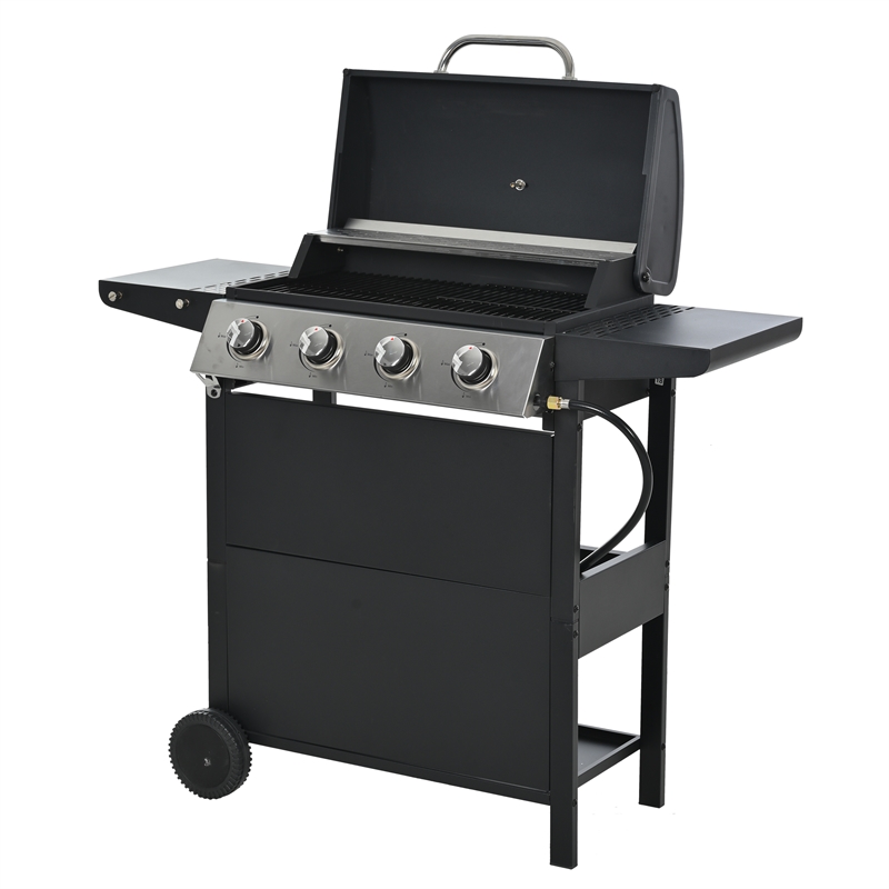 Afuera Living 4-Burner Stainless Steel 34000 BTU Gas Grill with Thermometer