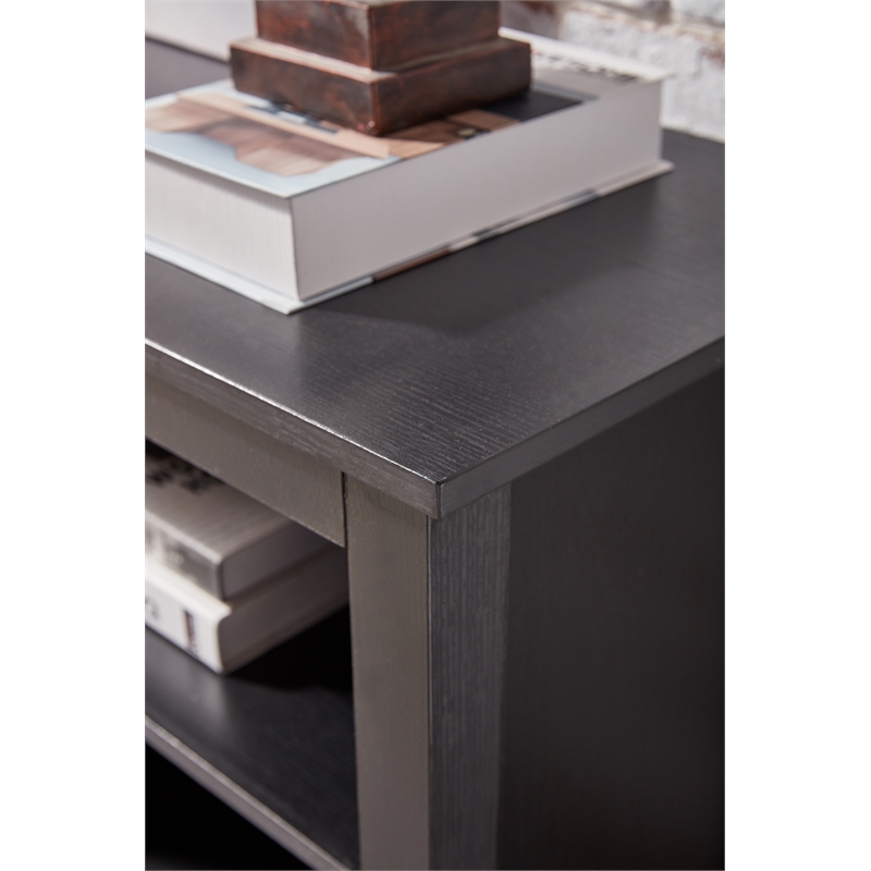 Afuera Living 70-Inch Black TV Stand with 4 Open Shelves for TVs up to 60 Inch