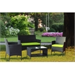 Afuera Living 4-Piece PE Rattan Patio Furniture Set with Tempered Glass Table
