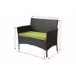Afuera Living 4-Piece PE Rattan Patio Furniture Set with Tempered Glass Table