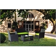 Afuera Living 4-Piece PE Rattan Patio Furniture Set with Tempered Glass Table