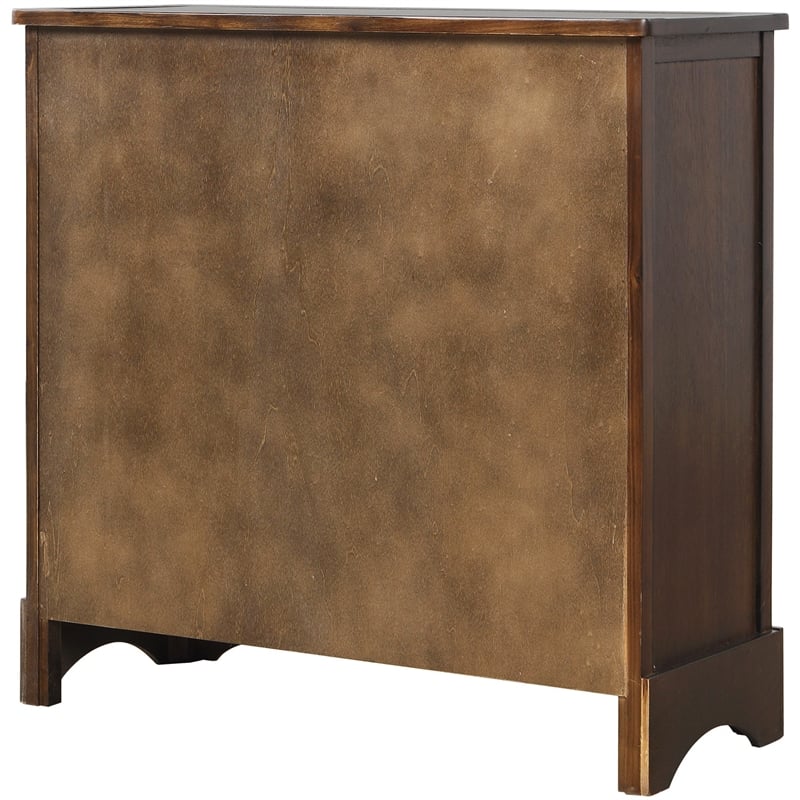Afuera Living Acacia Wood Storage Cabinet with 2 Drawers & 4 Rattan Baskets