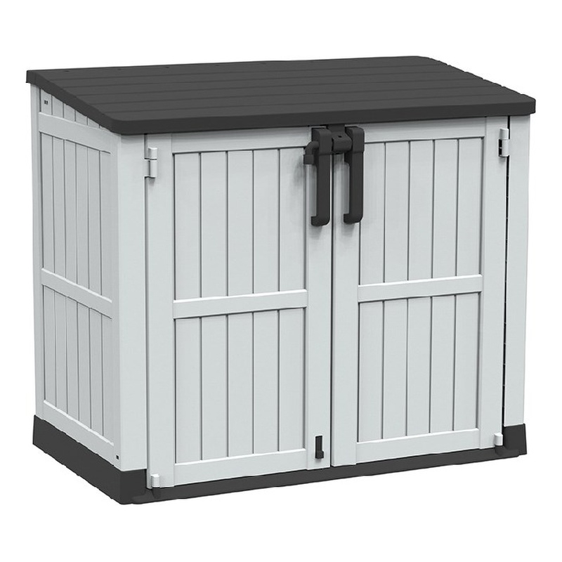 Afuera Living 233-Gallon Weatherproof Outdoor Storage Shed in Black & White