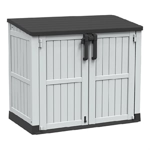 Afuera Living 233-Gallon Weatherproof Outdoor Storage Shed in Black & White