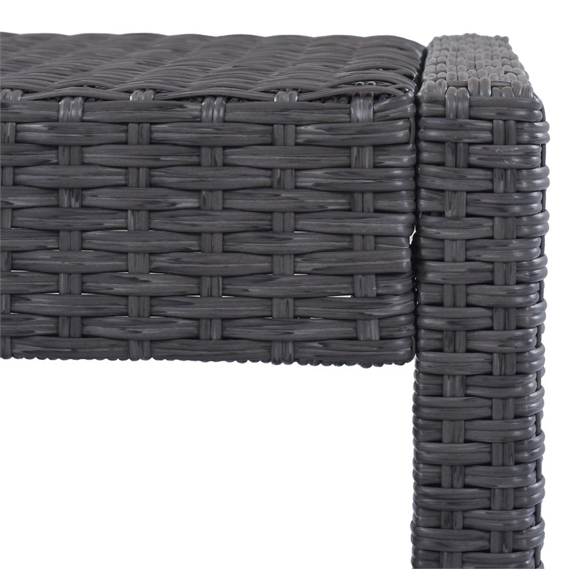 Afuera Living 5-Piece Rattan Outdoor Bar Table Set with Cushioned Stools