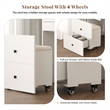 Afuera Living White 2-Tone Vanity Set with Tri-Color LED Mirror & Rolling Stool