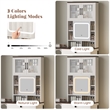 Afuera Living White 2-Tone Vanity Set with Tri-Color LED Mirror & Rolling Stool