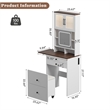 Afuera Living White 2-Tone Vanity Set with Tri-Color LED Mirror & Rolling Stool