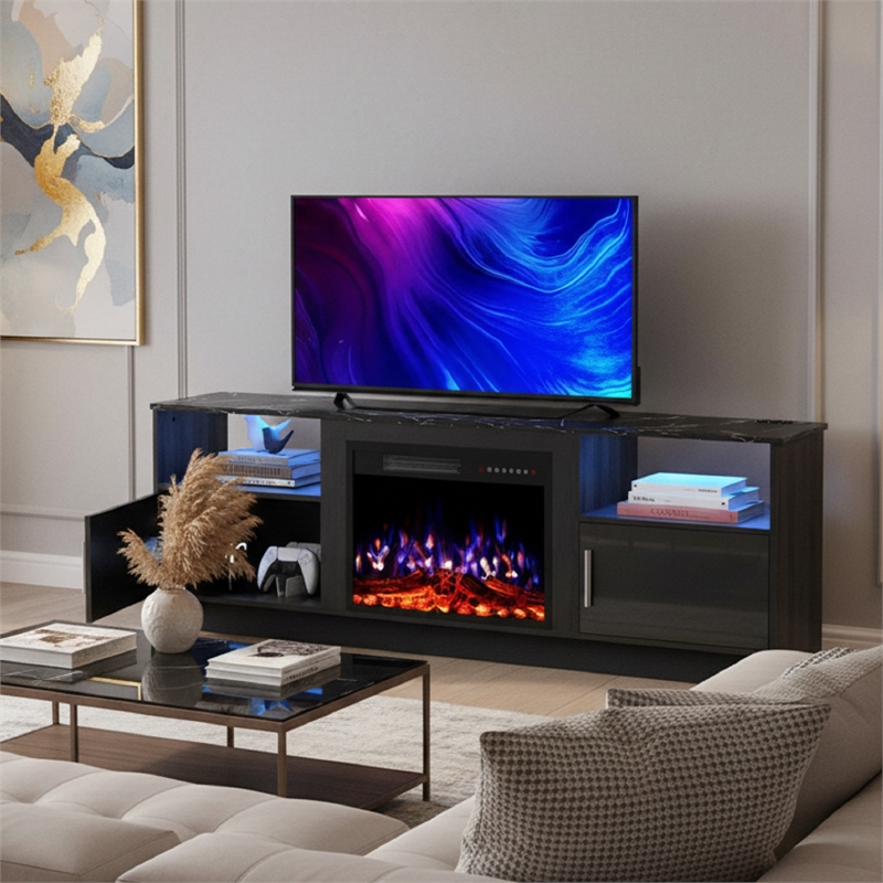 Afuera Living Black TV Stand with 23