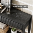 Afuera Living 40-Inch Black Fluted Art Deco Console Table with 2 Drawers