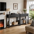 Afuera Living 40-Inch Black Fluted Art Deco Console Table with 2 Drawers